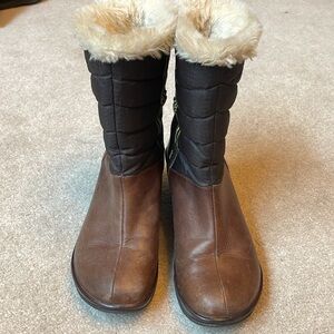 🐺 J-41  brown leather and nylon winter boot: